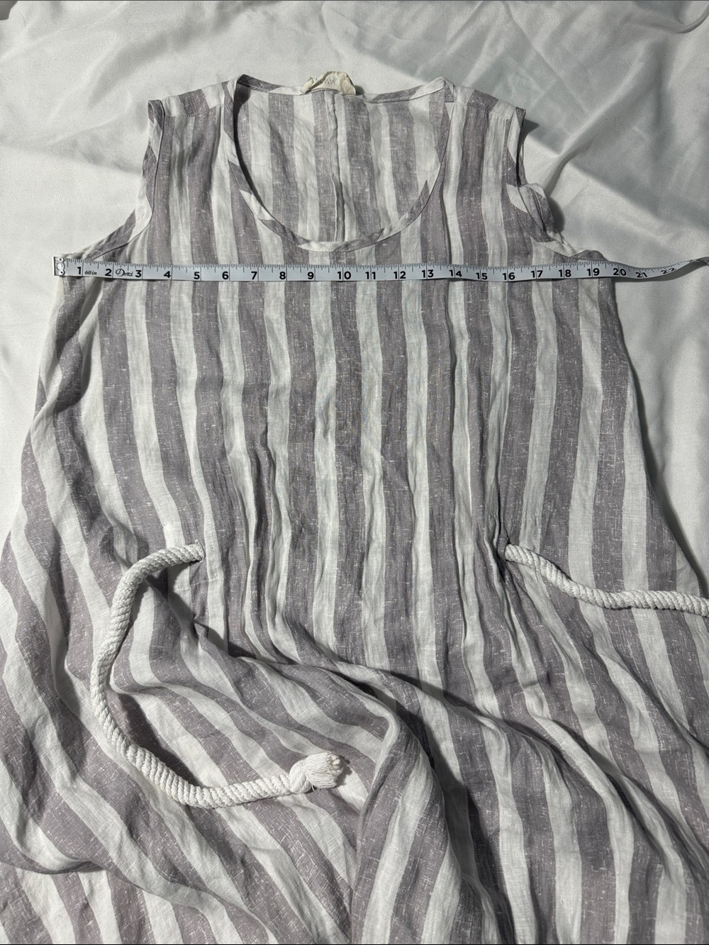 Luukaa Linen Blend Striped Bubble Dress | US 8 | Lagenlook | Oversized | Pockets - Picture 10 of 11